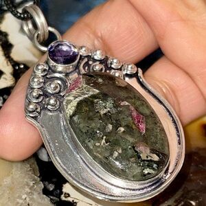 Dark Eudyalite Pendant 2 1/4”